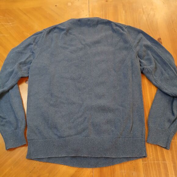 Goodthreads Tiger Blue Navy Knit Crewneck Sweater Men M Cotton - Picture 3 of 7